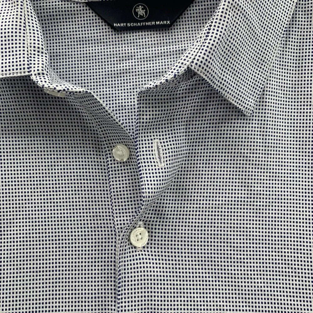 Hart Schaffner Polo Shirt Men's‎ XL Gray Geometric Casual Golf Preppy Gorpcore